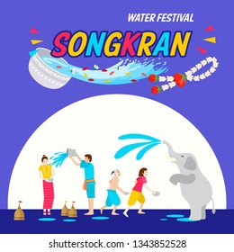 Songkran Festival Banner, Thai New Year's Day