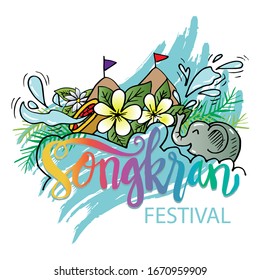 Songkran Festival.  Thai New Year National Holiday.