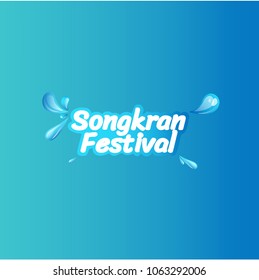 Songkran Festival, Thai water splash fest sign and logo, Concept is water and cool