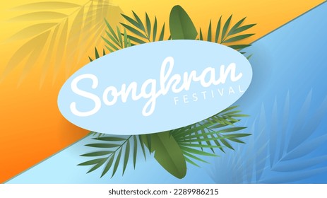Songkran festival in Thailand Background for content online ,water splash festival banner ,The Most Beautiful Places To Visit In Thailand   on blue background,  Vector illustration EPS 10