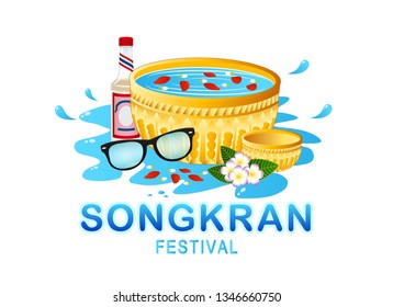Songkran festival of Thailand graphic vector