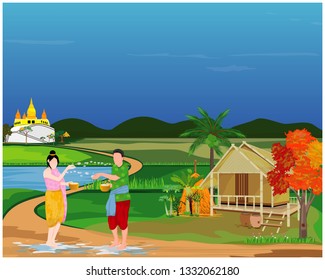 songkran festival vector design