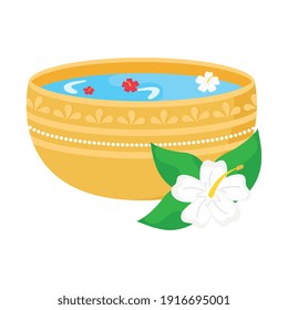 songkran-Pool mit Blumen Symbol Vektorgrafik Design