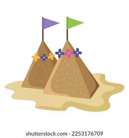 songkran pyramids with flags icon