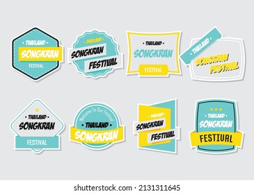 Songkran Stickers and icon Pack vector