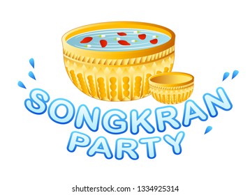 Songkran Thai festival water party graphic vector