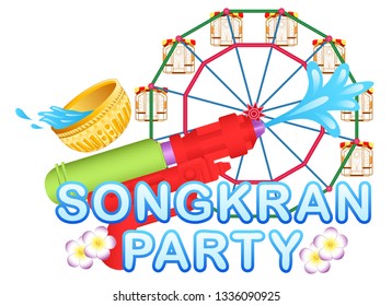 Songkran Thai festival water party graphic vector