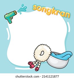 songkran thailand festival during the month of April doodle card