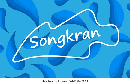 Songkran Thailand Festival new year water background, vector art illustration.