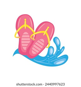 songkran water and sandals illustration vector