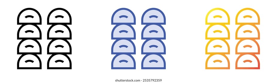 songpyeon icon. Linear, Blue Fill and Gradient Style Design Isolated On White Background