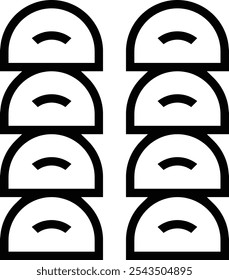 icono de songpyeon. Diseño de estilo lineal delgado aislado sobre fondo blanco