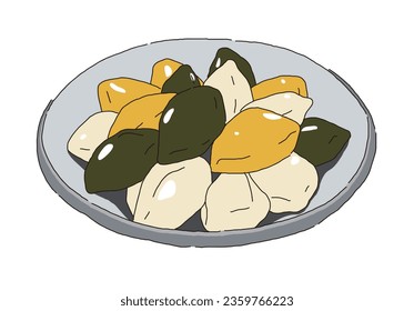 Songpyeon' is one of Korea's traditional rice cakes and is eaten during the holiday called 'Chuseok' in Korea.