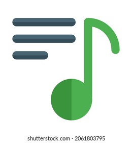 Songs and lyrics on the music application