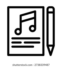 Songwriter Vector Icon, User Interface Related Line Style Vector Icon.