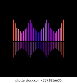 sonic equalizer music cartoon. wave radio, line graphic, technology signal sonic equalizer music sign. isolated symbol vector illustration