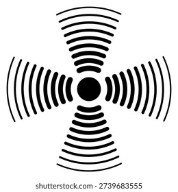 Sonic wave spot. Round display target symbol
