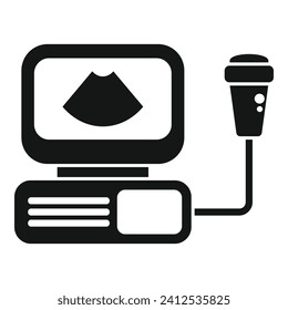 Sonogram monitor icon simple vector. Sonograph device. Test examination