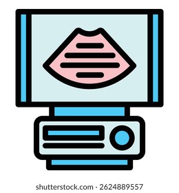 Ícone do dispositivo de sonografia. Contorno Ícone vetorial de dispositivo de sonografia para web design isolado em branco plano de cor de fundo