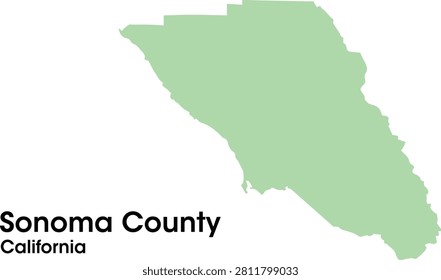sonoma county california map in vectors
