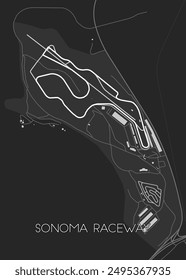 Sonoma Raceway map poster art