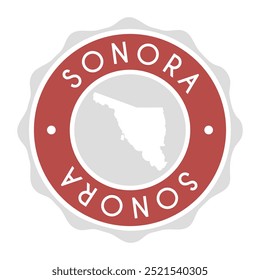 Sonora, Mexico Badge Map Vector Seal Vector Sign. National Symbol Country Stamp Design Icon Label.	