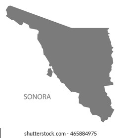 Sonora Mexico Map grey