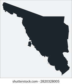 Sonora, MX, Mexico map. Just a simple border map. Shape of the region. Plain boundary outline. Vector illustration.