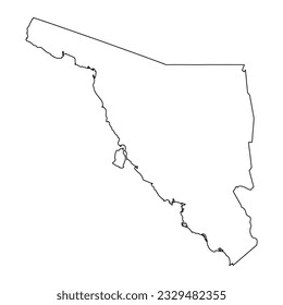 Sonora state map, administrative division of the country of Mexico. Vector illustration.