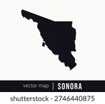 Sonora state map. Federative unit of Mexico. Vector map for any needs.