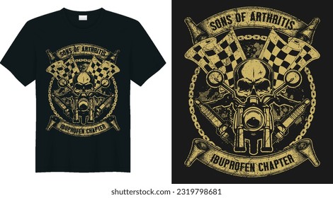  sons of arthritis ibuprofen chapter with motorcycle t-shirt design.