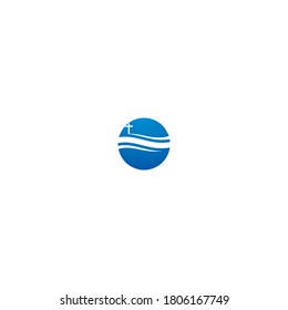 sonshine vector graphic , design with sun and church simple concept design logo minimalist premium
