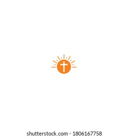 gráfico vectorial sonshine , diseño con diseño solar e iglesia diseño simple logo minimalista premium
