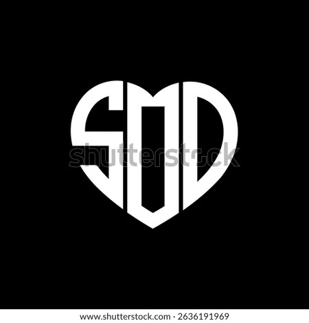 SOO Unique abstract monogram love shape vector logo design.