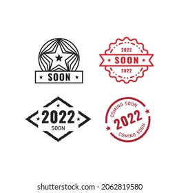 Soon 2022 Stamp Badge Emblem Logo marketing Release Product Online Store logo design