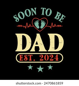 Soon to Be Dad Est 2024 Father's Day T-shirt