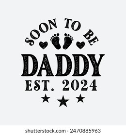 Pronto para ser el Día del Padre, papi Camiseta, Día del Padre Camiseta para niños y niñas Tipografía Camiseta Diseño