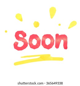 Soon lettering with sun drops