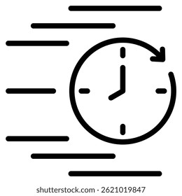 As Soon As Possible icon line vector illustration
