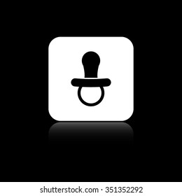 Soother - black vector icon on the white button