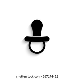 Soother - black vector  icon with shadow
