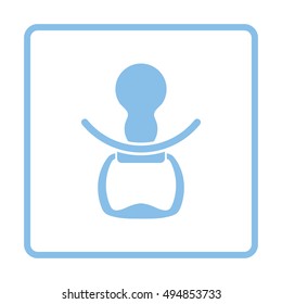Soother ico. Blue frame design. Vector illustration.