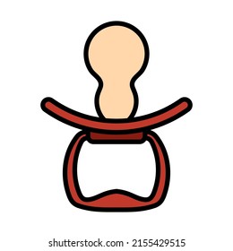 Soother Icon. Editable Bold Outline With Color Fill Design. Vector Illustration.