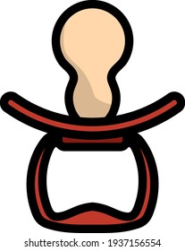 Soother Icon. Editable Thick Outline With Color Fill Design. Vector Illustration.