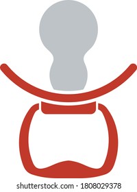 Soother Icon. Flat Color Design. Vector Illustration.
