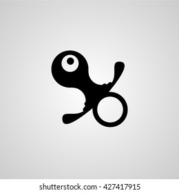 Soother icon sign. Vector. Black solid
