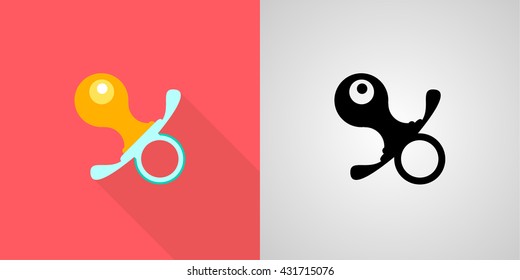 Soother icon sign vector set. Flat, solid