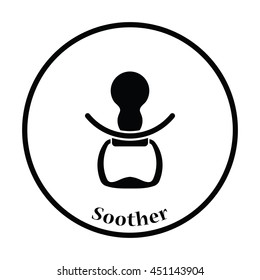 Soother icon. Thin circle design. Vector illustration.