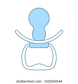 Soother Icon. Thin Line With Blue Fill Design. Vector Illustration.