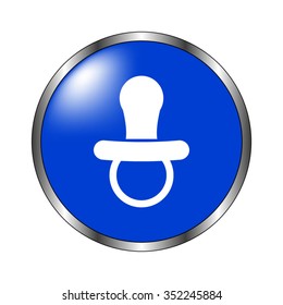 Soother - vector icon on the blue button